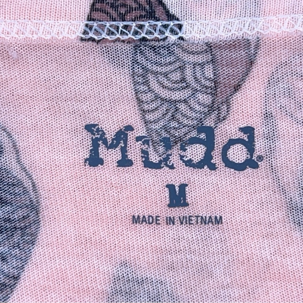 MEDIUM MUDD PASTEL PINK OWL TEE SHORT SLEEVE STRETCH - Picture 10 of 12